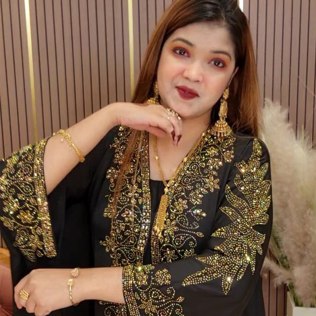 দুবাই ডিজাইনের পার্টিশিয়াল ডাবল পার্ট কটি আবায়া বোরকা (হিজাব সহ)